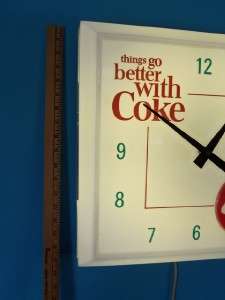 Vintage 1960s Coca Cola LIGHTED Wall Clock Sign Things go better 