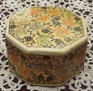 Beautiful antique paper/ papier mache trinket box.