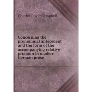   relative pronoun in modern German prose Charles Boyle Campbell Books