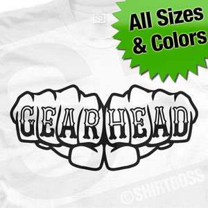 Gear Head Fist Knuckle Tattoo Mechanic Motor T Shirt  