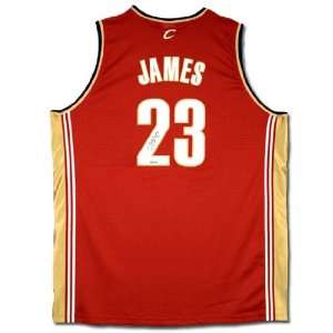 Lebron James Autographed Cleveland Cavaliers Away/Red Jersey (UDA)