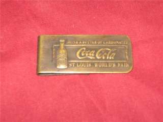 Vintage Coca Cola MONEY CLIP St Louis World Fair 1904  