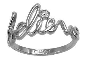   Couture NEW! Platinum Plated Believe Crystal Ring / Bague  