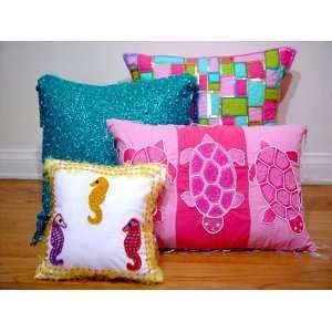    Bubbles Bedding Sequin Patch Decorative Pillow