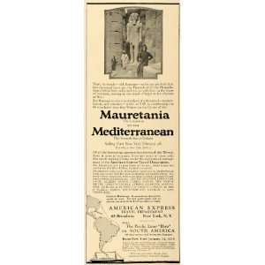  1923 Ad American Express Mauretania Cruise Rameses 