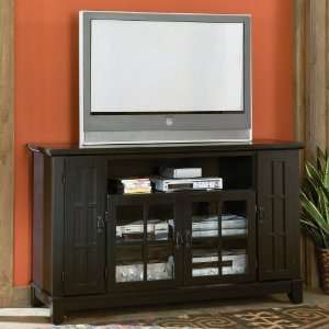   60 Entertainment TV Standin Rich Multi Step Black Furniture & Decor