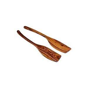  NOVICA Wood salad spoons, Peten Cuisine (pair)