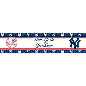   York Yankees Wall Border  Baseball Peel n Stick Roll: Home Improvement