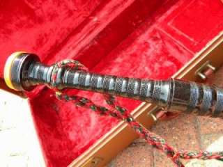 Set of Vintage Glasgow Scottish Bagpipes with Case  