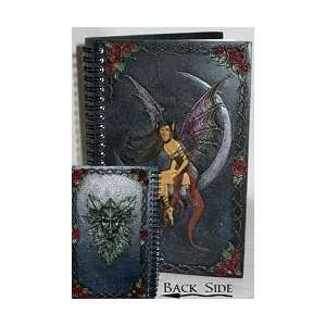  Blank Black Book 5 1/2 x 8 1/2 Unlined, Fairy on Moon 
