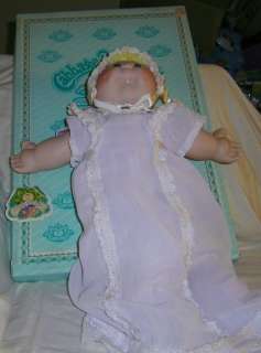 Vtg Cabbage Patch Kids Porcelain Baby w/tooth Doll MIB  