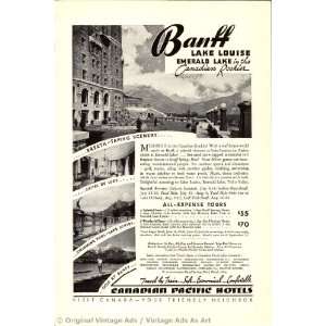  1936 Canadian Pacific Banff Lake Luise Vintage Ad