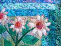 MINI LOG CABIN FINISHED Art Quilt PRETTY DAISIES NEW  