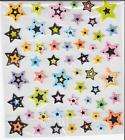 33 colorful Stars and flower stickers w/ silver accents  