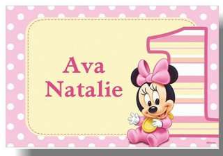   Mouse Personalized thank you notes Minnie 1st birthday Thank You Notes