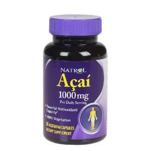  Natrol Antioxidants Acai 1,000 mg 60 + 15 bonus vegetarian 