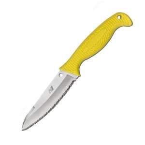  Aqua Salt Yellow FRN Handle Serrated Kydex Sheath Sports 