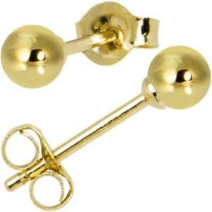  14k Yellow Gold 10mm Ball Earrings: Jewelry