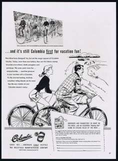 1947 Columbia Bike Bicycle 1880 Vacation Tour Today Ad  
