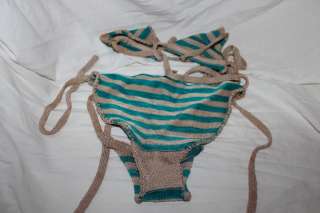 ASHLEY PAIGE 2 Piece Striped BIKINI Swim Suit Sz M  