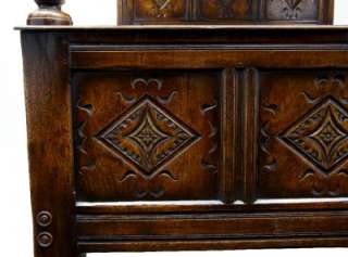 WILLIAM AND MARY STYLE CARVED OAK FOUR POSTER BED  