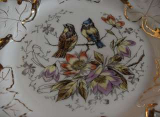 Vintage Antique Germany China Plate Bird Flower Signed  