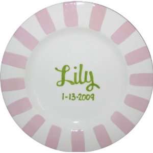  personalized girl striped mgm plate: Everything Else