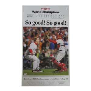   Boston Globe Print from 2007 World Series. MLB Authenticated. Sports