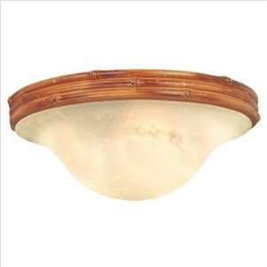 House KP FLGC080 3 Barbados 1 Light Fan Light Kit in Bamboo with Cream 