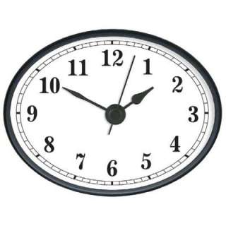   White Arabic Horizontal Oval Black Bezel Clock Insert/Fit Up  