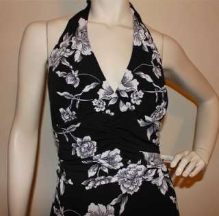 nwt White House Black Market floral print halter dress LARGE new $138 