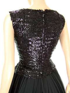   NEW LOOK Black All SEQUIN Fitted Back Zip Party Blouse Top S  