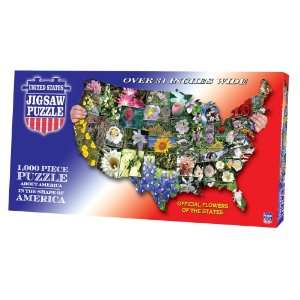  TDC games USA Shaped State   Flowers Puzzle: Toys & Games