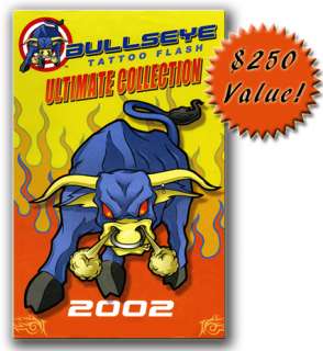 Bullseye TATTOO FLASH Set of 50 FREE SKETCH BOOK LOT  