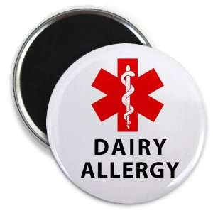 DAIRY ALLERGY Red Medical Alert 2.25 inch Fridge Magnet