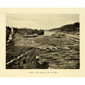 1911 Print Bridge Kajana Landscape Finland Finnish Suomi 