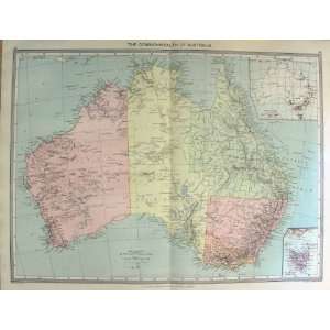 HARMSWORTH MAP 1906 AUSTRALIA TASMANIA POPULATION