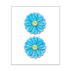     Big Bright Flower Brads Cool Turquoise Arts, Crafts & Sewing