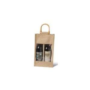   with Window Holds Two Bottles   Wine Bottle Gift Bag: Kitchen & Dining