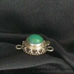  GEM SILICA GREEN CHRYSOCOLLA CLASP STERLING 10mm 