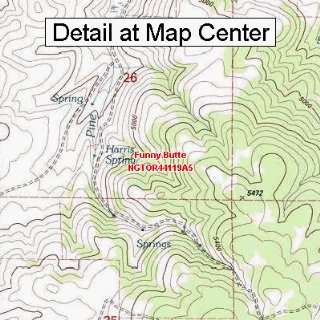 USGS Topographic Quadrangle Map   Funny Butte, Oregon (Folded 