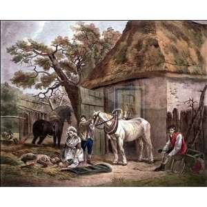  GEORGE MORLAND   Feeding the Pigs Engraving: Home 