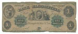 Obsolete 1863 Bank of Bloomfield Note / VG  