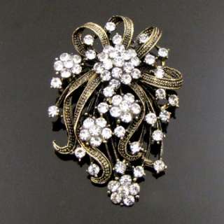   FREE SHIPPING 1pc Rhinestone crystals flower bouquet brooch pin  