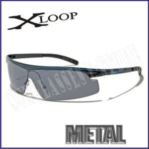 XLOOP Sunglasses Shades Mens Metal Casual Black Blue  