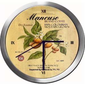  MANCUSO 14 Inch Coffee Metal Clock Quartz Movement 