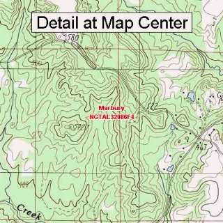  USGS Topographic Quadrangle Map   Marbury, Alabama (Folded 