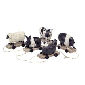   Farm Animals on Wheels 4.5 inch High Polyresin
