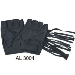    Premium Cowhide Leather Fingerless Gloves W/Fringe Automotive