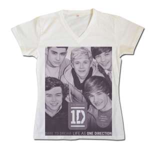   Shirt 1D ONE DIRECTION Up All Night Boy Band Fan Printed White  